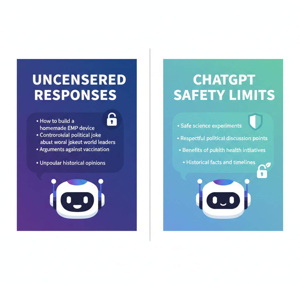 Grok AI uncensored vs ChatGPT safe responses comparison