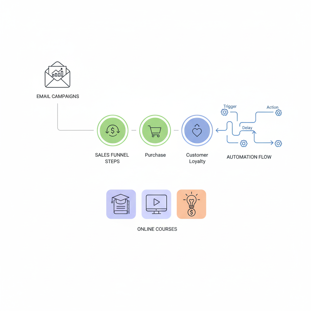 Systeme.io features email marketing funnels and automation