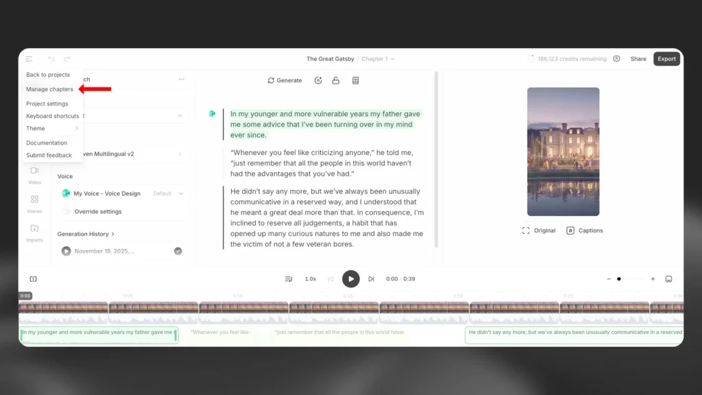 ElevenLabs Text to Speech Dashboard